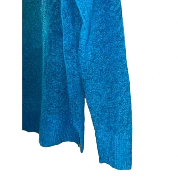 LOFT Teal Cowl Neck Sweater XS Blue Knit Business Casual Minimalist - Picture 6 of 9
